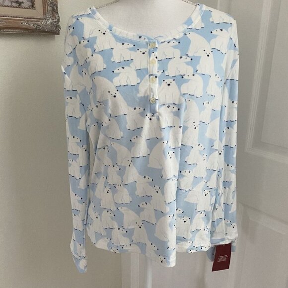 Target Polar Bear Soft Holiday Matching Family Pajama Set Wondershop™ Blue XL - Picture 5 of 7